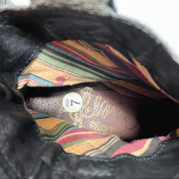 Felmini Black Gray Distressed Leather Ankle Boots Size 37 - Picture 8 of 9